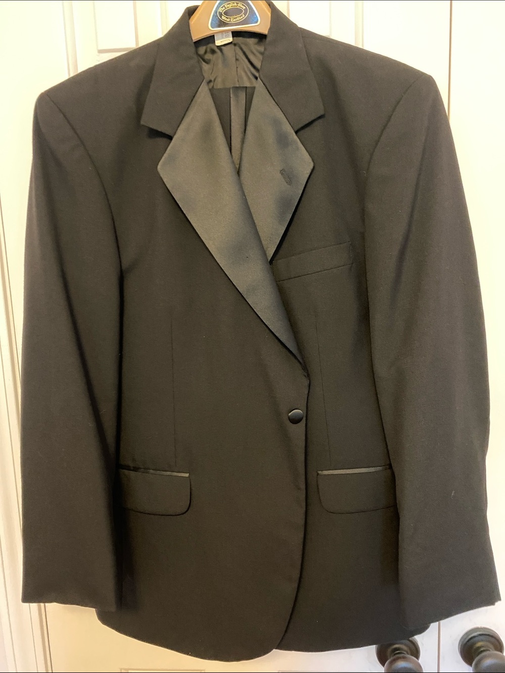 After Six Black 4 piece Tuxedo Blazer with Satin and Pants